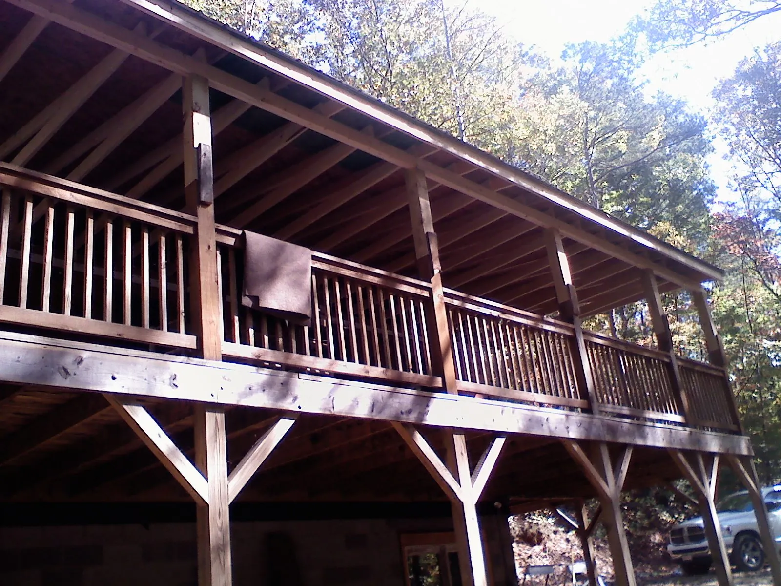 Timber framing under a new elevated porch and deck — Roof Leak Repair in Tiro by Roofing Brothers